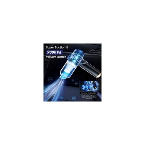 Aspirator auto portabil, 9000 Pa, 120 W, 4000 mAh, cu accesorii, pentru curatare umeda si uscata
