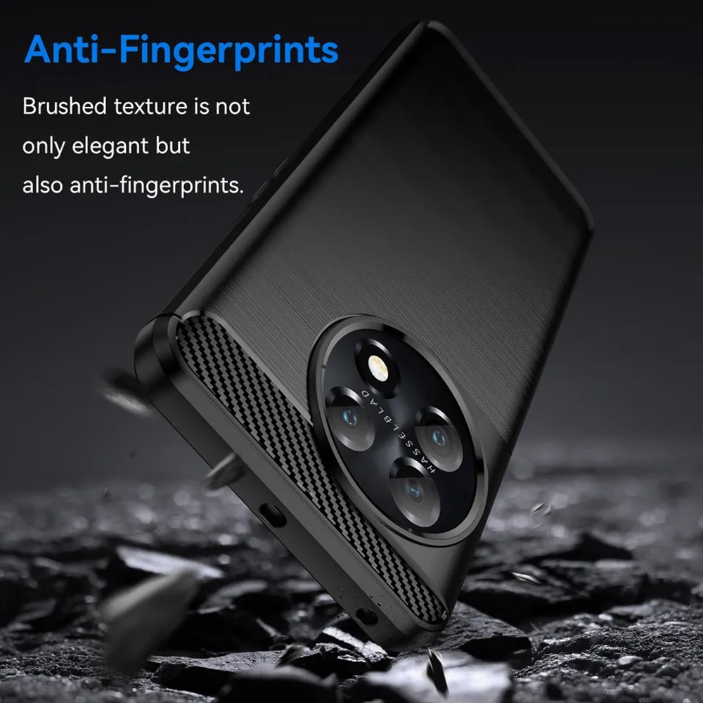 Husa pentru OnePlus 11 - Techsuit Carbon Silicon - Negru