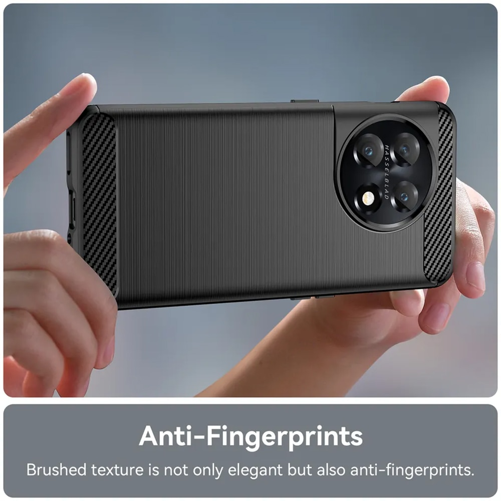 Husa pentru OnePlus 11 - Techsuit Carbon Silicon - Negru