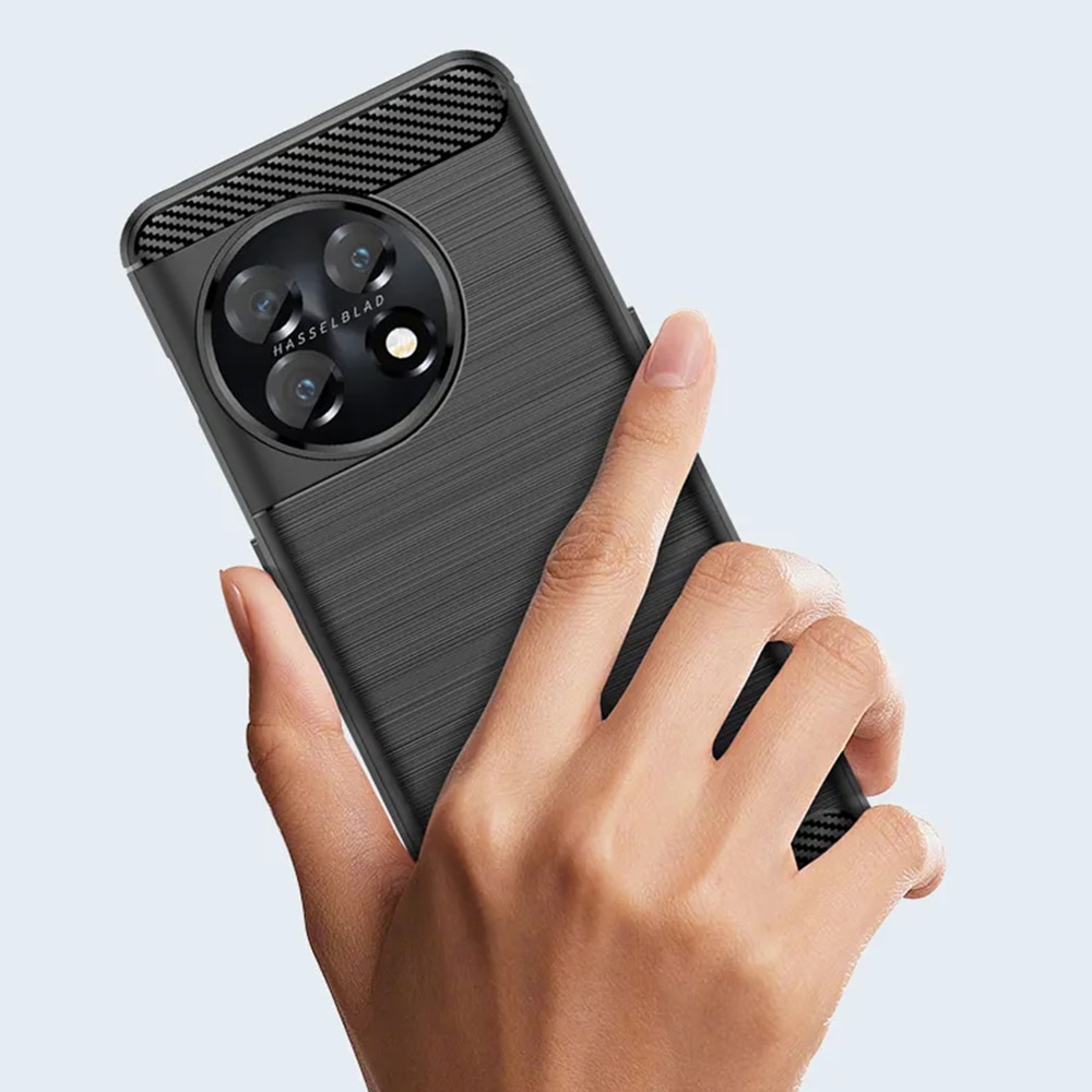 Husa pentru OnePlus 11 - Techsuit Carbon Silicon - Negru