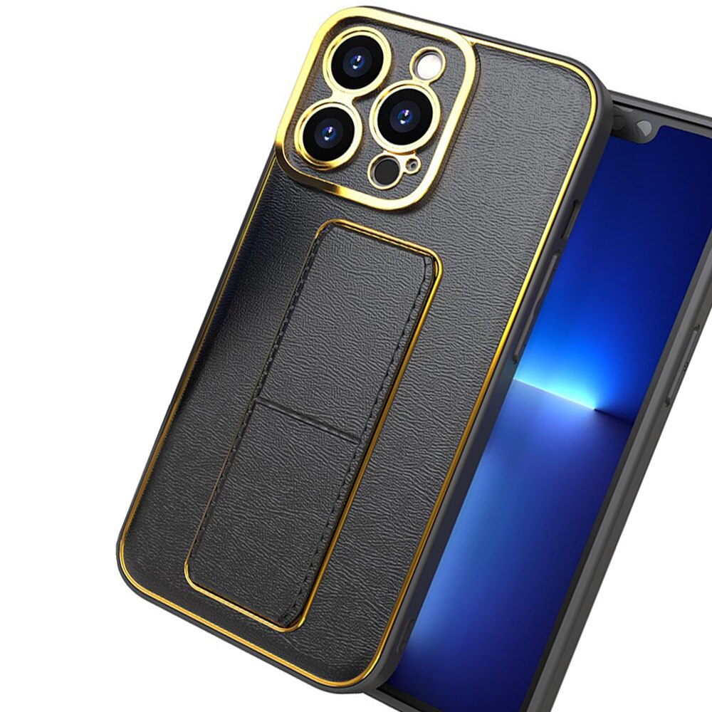 Husa telefon Hurtel, cu suport, negru, pentru iPhone 12 Pro