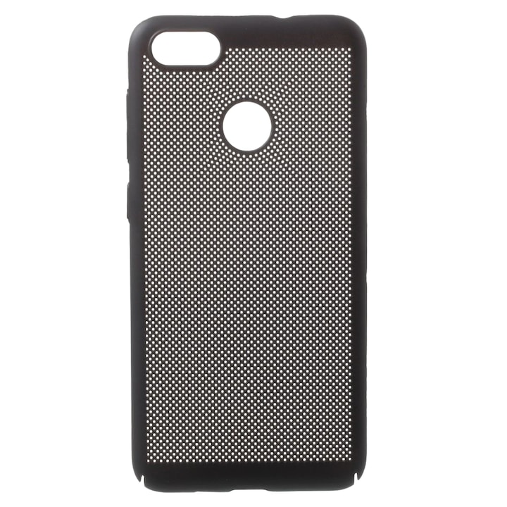 Husa G-Tech Spots compatibila cu Huawei P Smart 2018, Protectie sporita, Spate cu perforatii, Policarbonat, Negru