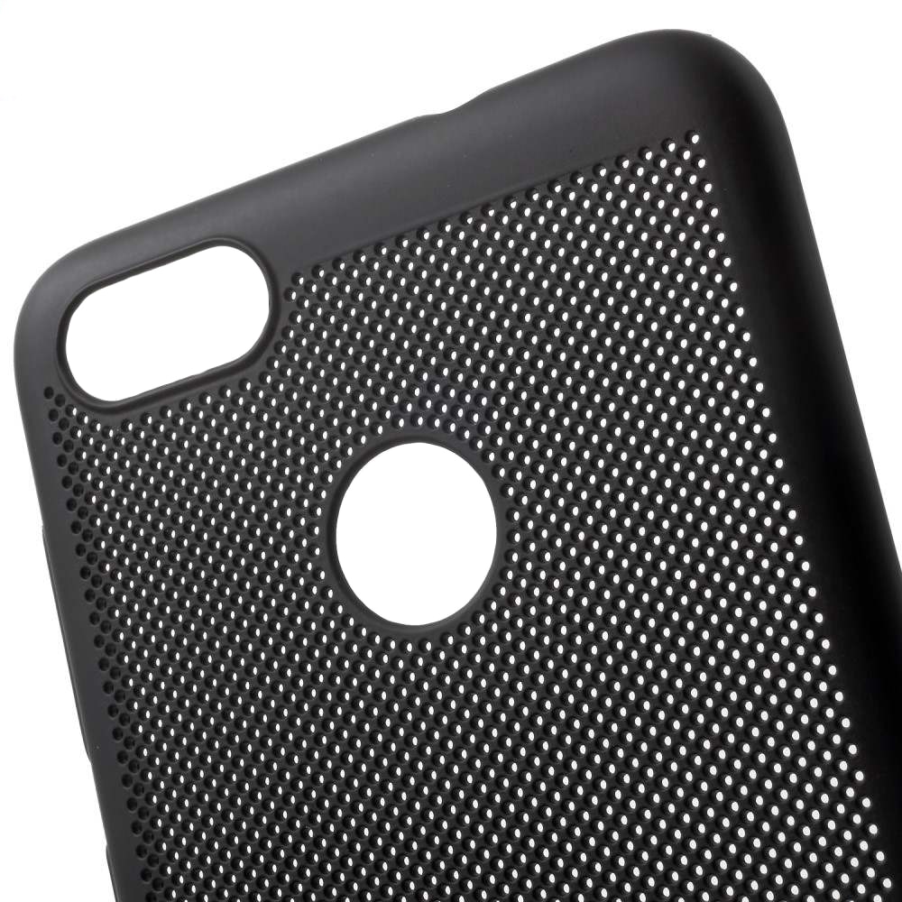 Husa G-Tech Spots compatibila cu Huawei P Smart 2018, Protectie sporita, Spate cu perforatii, Policarbonat, Negru