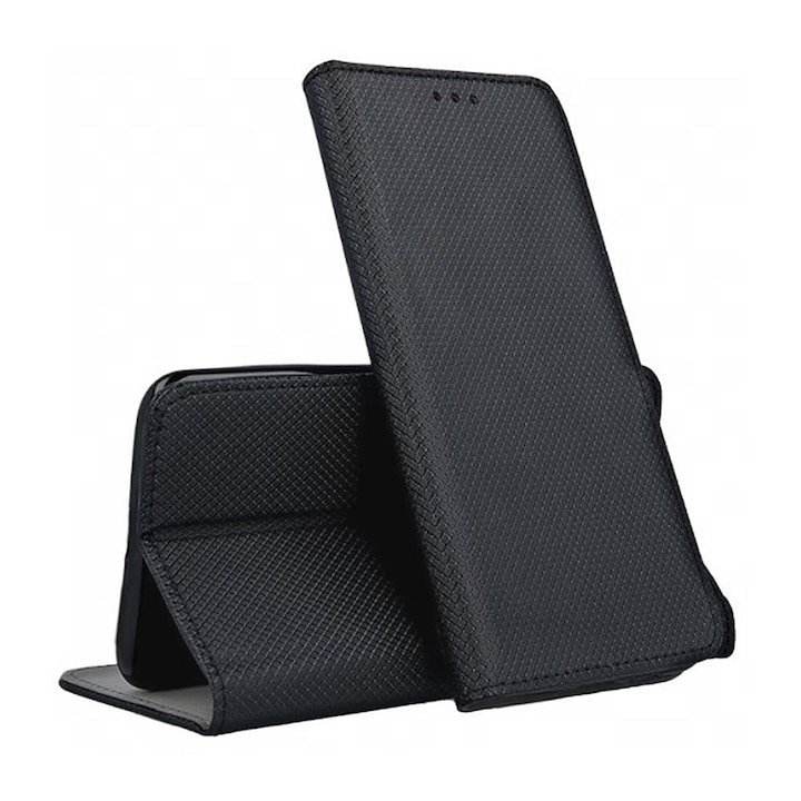 Husa Flip din Piele compatibila cu Oppo Reno5 Lite / Reno 5 Lite / Reno 5F/ A94 4G/F19 Pro, Texture Design, Inchidere Magnetica, Smart Soft Close, Tip Carte, Buzunar Portofel, Negru