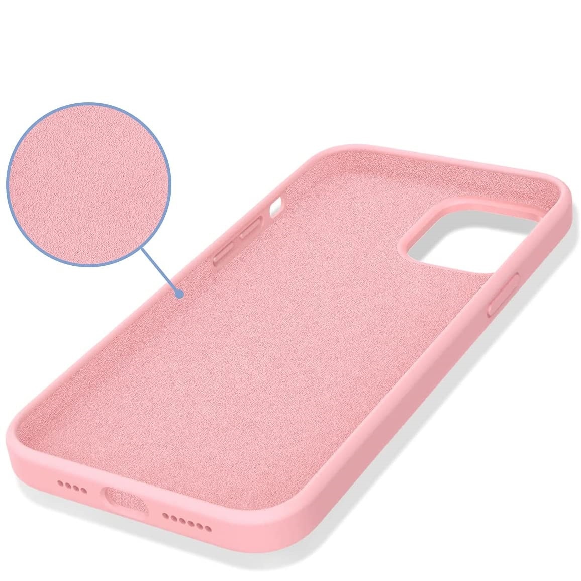 Husa din silicon ultra-slim MATA cu microfibra pe interior, compatibila cu iPhone 14 Pro / Roz pudrat