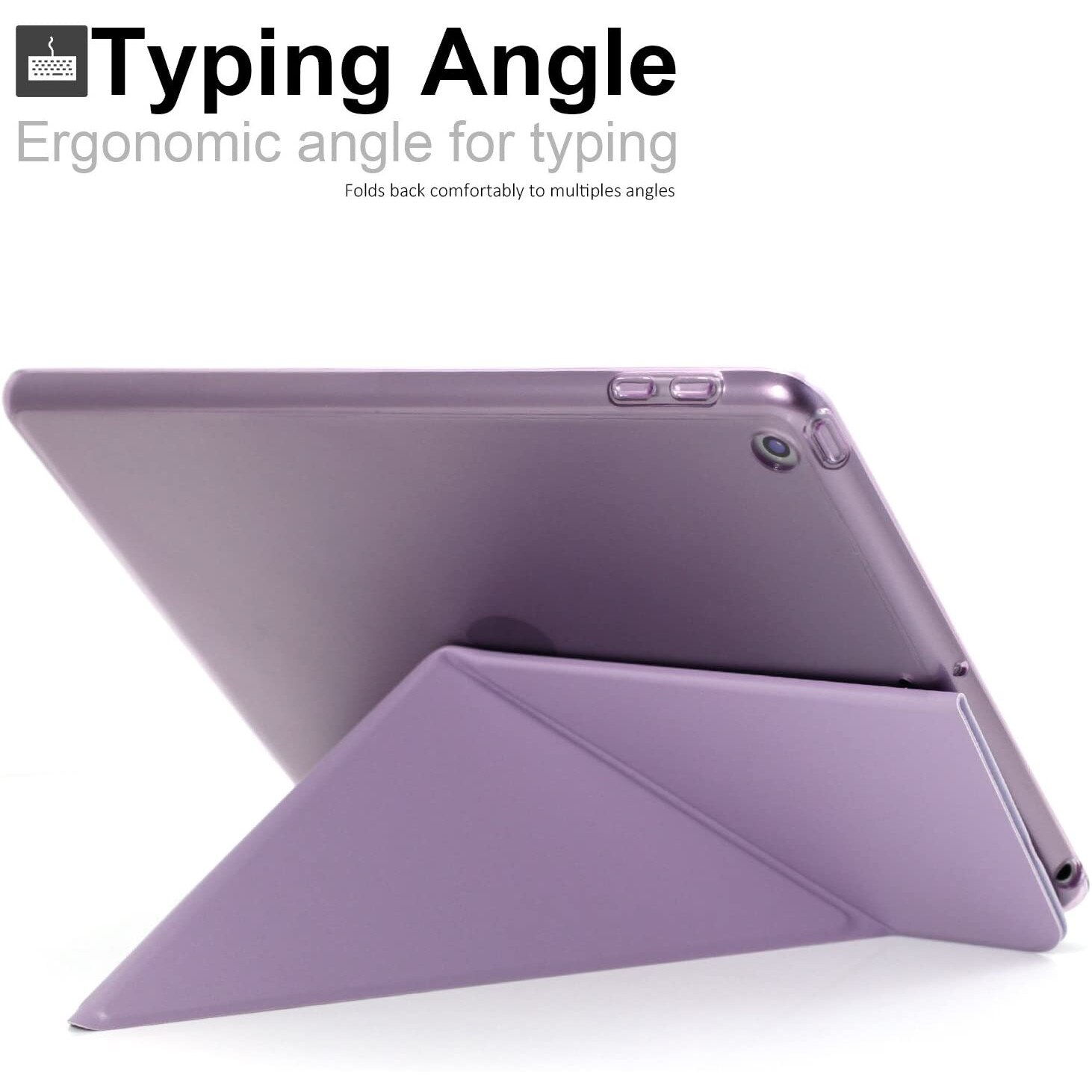 Husa origami pentru iPad 9.7 2018, KHOMO, Policarbonat, Mov