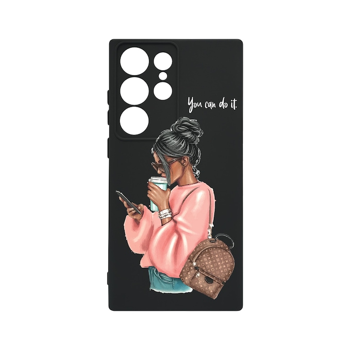 Husa BestCase® Premium Liquid Silicon, Compatibila Cu Samsung Galaxy S23 Ultra, Shopping Girl, SLIM 1.2MM, Microfibra in interior, Antisoc, Protectie Camera, Margini ridicate pentru protectia ecranului, PB 962