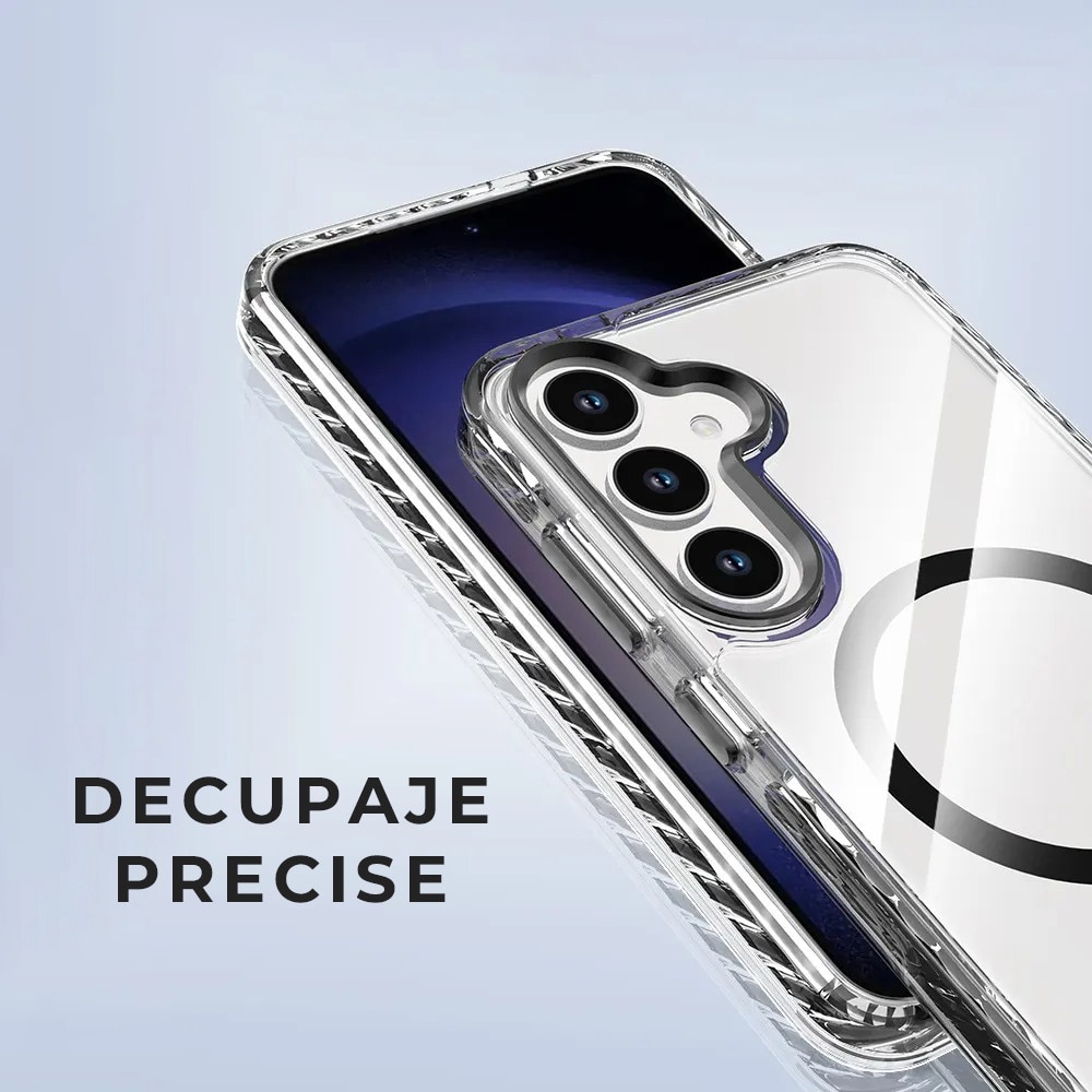 Husa pentru Samsung Galaxy S24, Snur detasabil, Antisoc, Protectie Superioara, Bumper interior, Magsafe, Transparenta cu Portocaliu