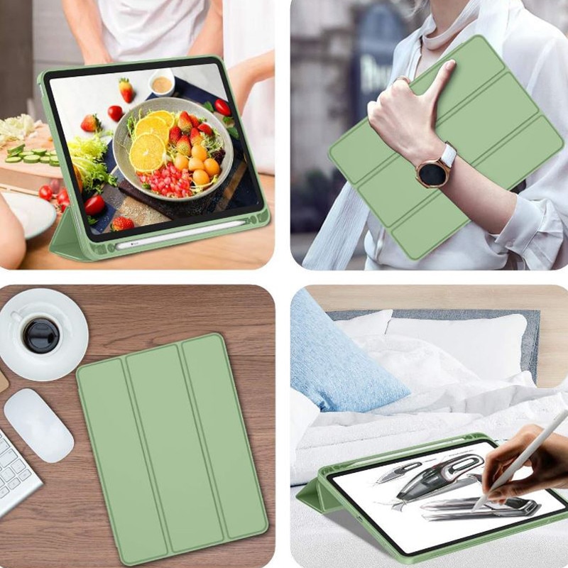 Husa tip Carte cu Suport Pix pentru Apple iPad Pro 11" (2024), Protectie completa, Pliabila, Verde menta