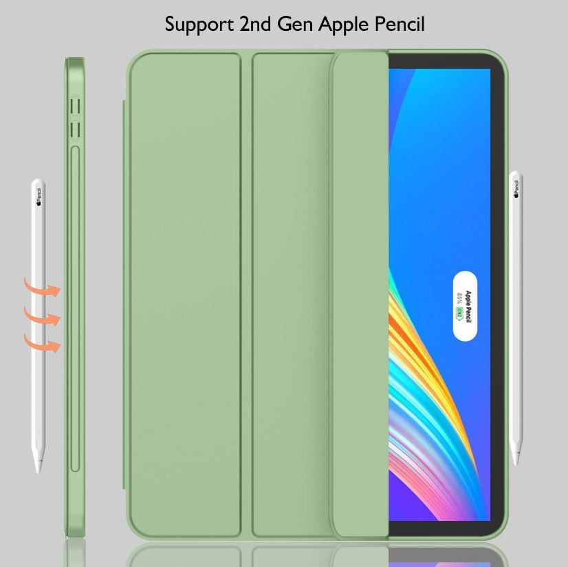 Husa tip Carte cu Suport Pix pentru Apple iPad Pro 11" (2024), Protectie completa, Pliabila, Verde menta