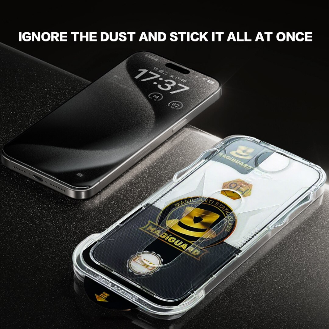 Folie de Protectie Transparenta HD Compatibila cu iPhone 13 Pro max/14 max, Sticla Premium HD cu Carcasa pentru Aplicare Automata, Elimina Bule si urme de Praf, Hidrofoba, Full Cover, 0.3mm, Anti-Amprente, Dust Removal