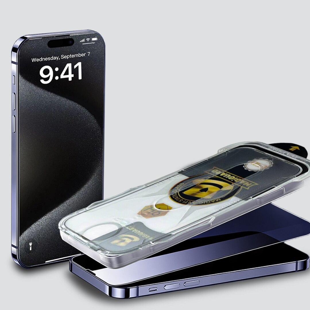 Folie de Protectie Transparenta HD Compatibila cu iPhone 13 Pro max/14 max, Sticla Premium HD cu Carcasa pentru Aplicare Automata, Elimina Bule si urme de Praf, Hidrofoba, Full Cover, 0.3mm, Anti-Amprente, Dust Removal