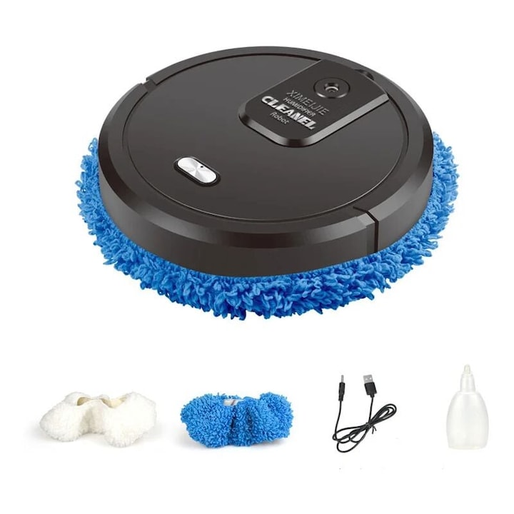 Aspirator robot cu mop automat model A2361, PN 0806BM-BST4012727, uscat si umed, capacitate 0.5 L, aspiratie 1000-1499 Pa, incarcare USB, autonomie 30-60 min, negru
