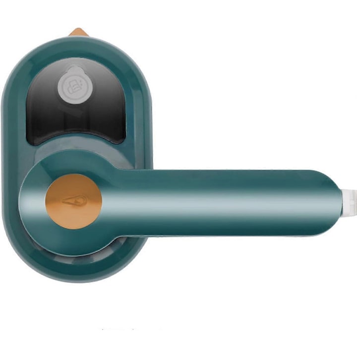 Fier de calcat cu aburi portabil E30-A173-e-10791-CJ, pliabil, dual voltage, talpa din titaniu, rezervor 50 ml, incalzire 30 s, varf triunghiular, verde/auriu