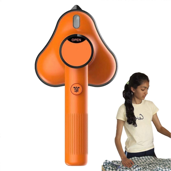 Aburitor portabil pentru haine E30-A173-e-10911-CJ, incalzire rapida, functie 360° pentru calcare de precizie, compact, portocaliu