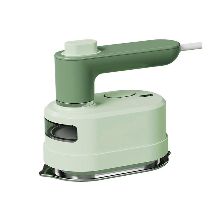 Fier de calcat portabil E30-A173-e-10923-CJ, pliabil, cu aburi pentru calcare verticala si plat, verde