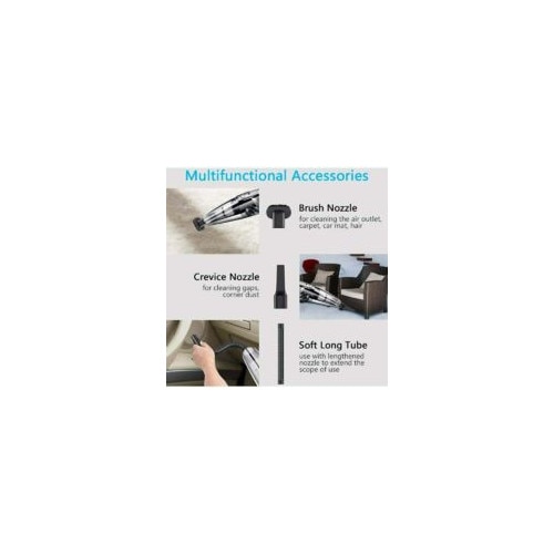 Aspirator portabil pentru cenusa, 120W, functie umeda si uscata, filtru lavabil, 5 duze reincarcabile, 500ml