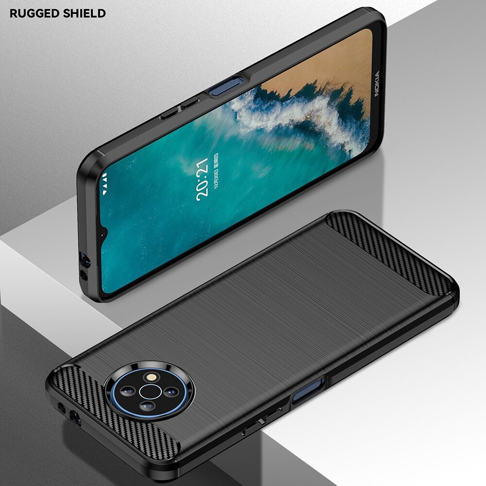 Husa pentru Nokia G50, Accesorio Carbon Silicone, Negru