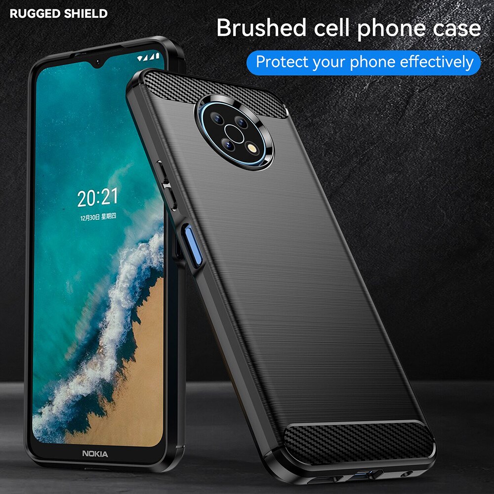 Husa pentru Nokia G50, Accesorio Carbon Silicone, Negru