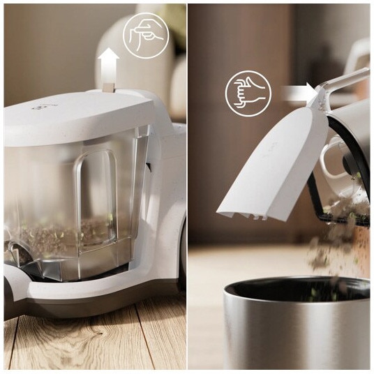 Aspirator fara sac Electrolux 500 EL51C2SW, max 1000 W, recipient praf 2l, filtrare HEPA, raza de actiune 9 m, perie premium AllFloor, periec parchet, tub metalic telescopic cu blocare, alb scoica