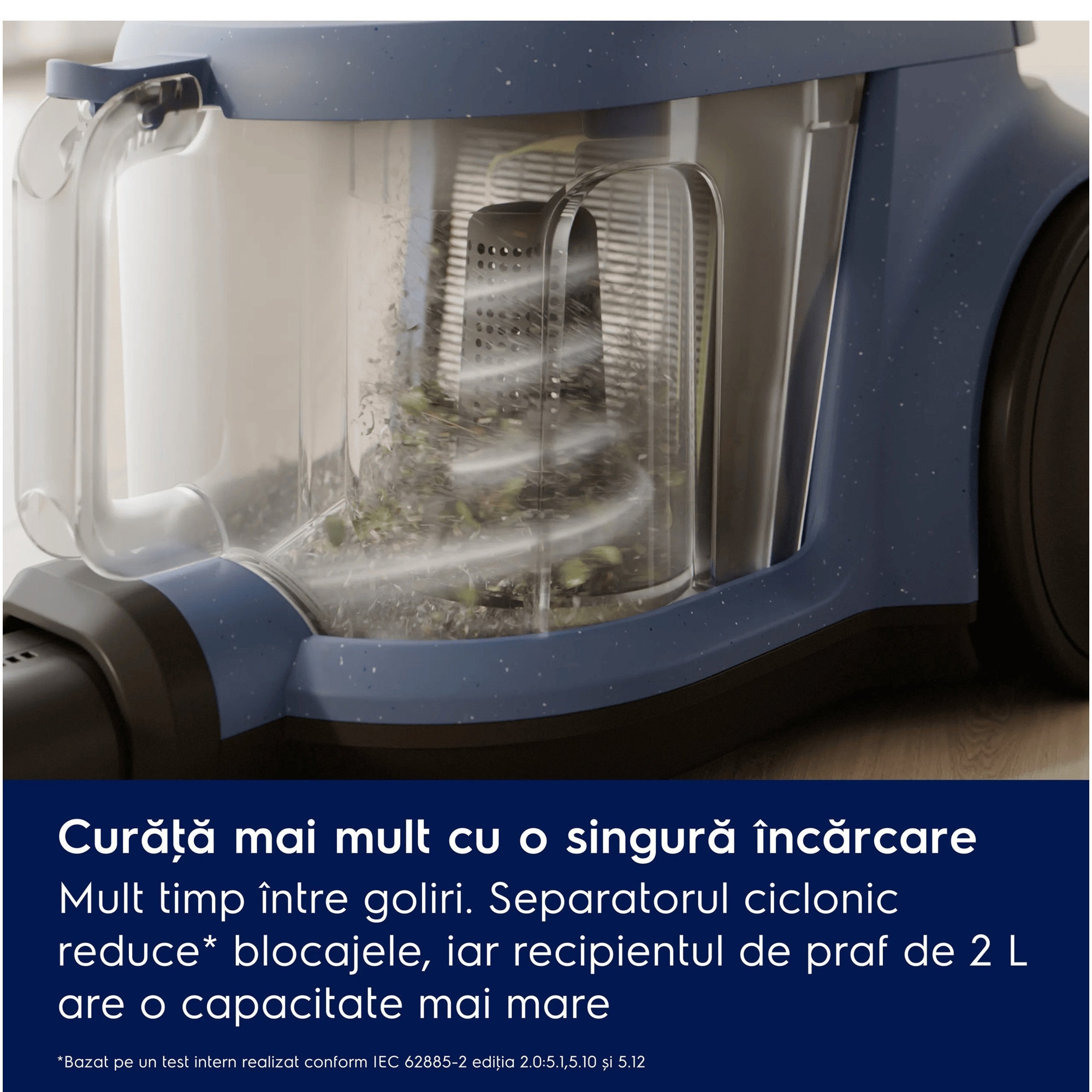 Aspirator fara sac Electrolux 500 EL51C2SW, max 1000 W, recipient praf 2l, filtrare HEPA, raza de actiune 9 m, perie premium AllFloor, periec parchet, tub metalic telescopic cu blocare, alb scoica