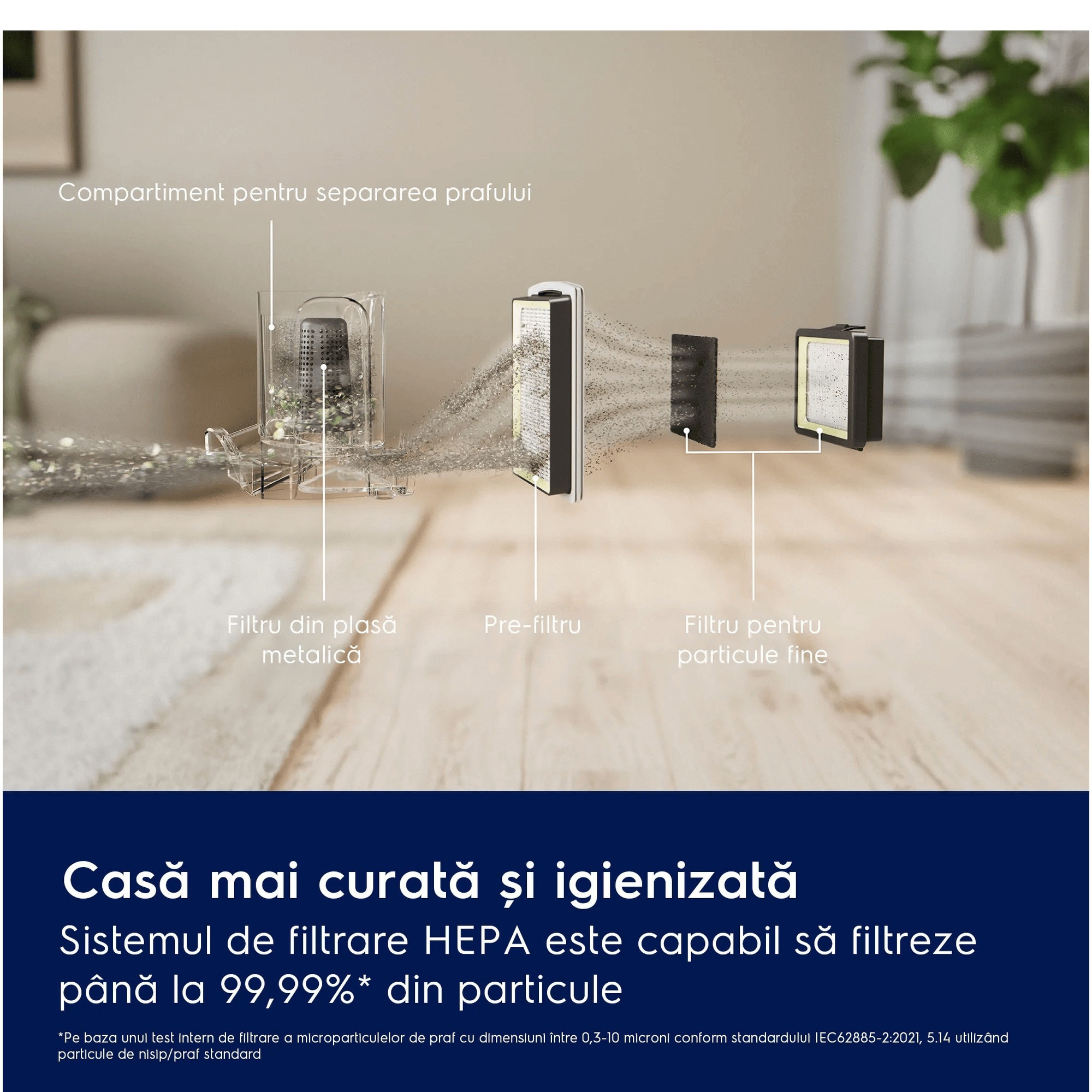 Aspirator fara sac Electrolux 500 EL51C2SW, max 1000 W, recipient praf 2l, filtrare HEPA, raza de actiune 9 m, perie premium AllFloor, periec parchet, tub metalic telescopic cu blocare, alb scoica