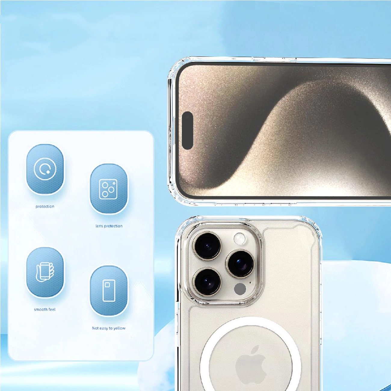 Carcasa Clear Corner MagSafe compatibila cu iPhone 16 Pro Transparent