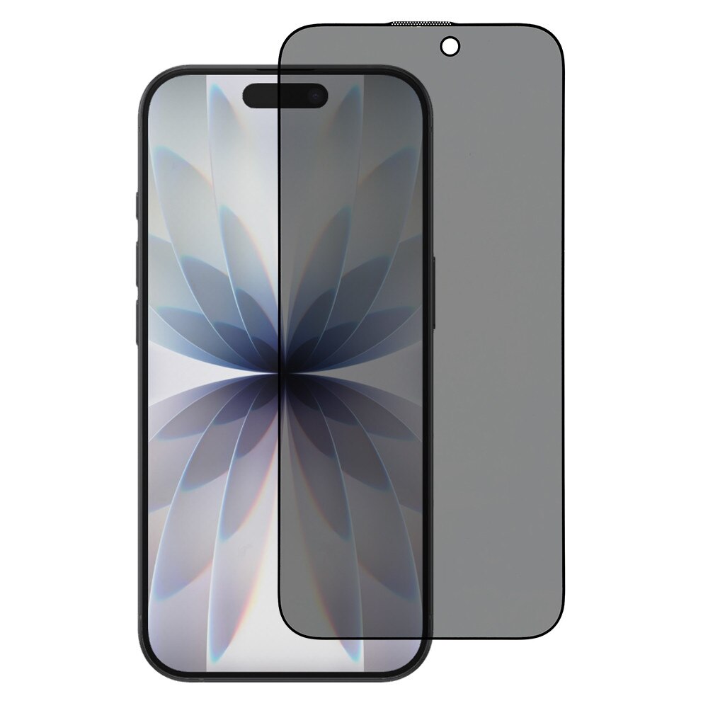 Folie protectie de sticlă Privacy pentru iPhone 17, Efect de întunecare, Transparent/Negru
