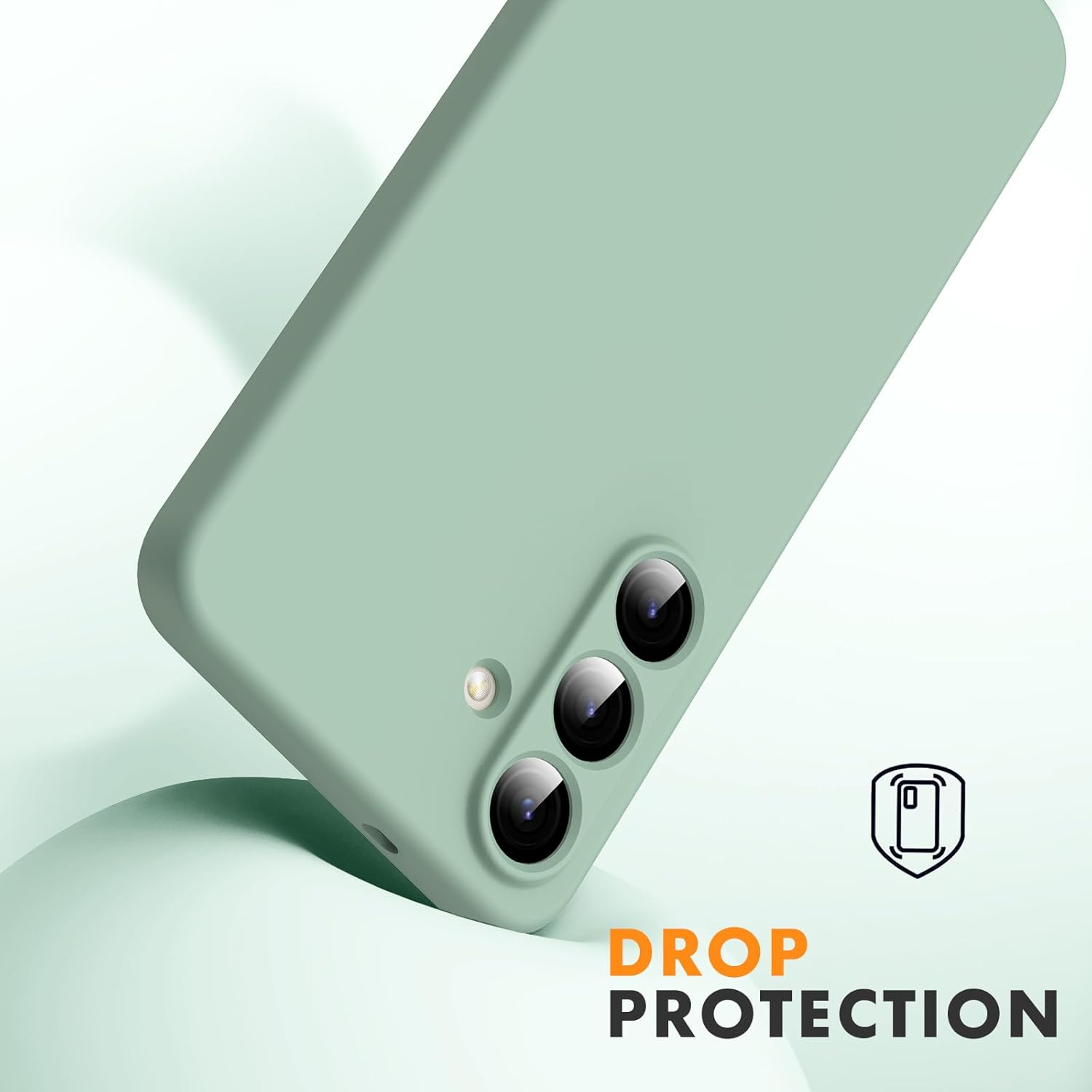 Husa pentru Samsung Galaxy A57 5G Liquid Silicone, subtire, captusita cu microfibra, anti amprenta, protectie camera foto, verde