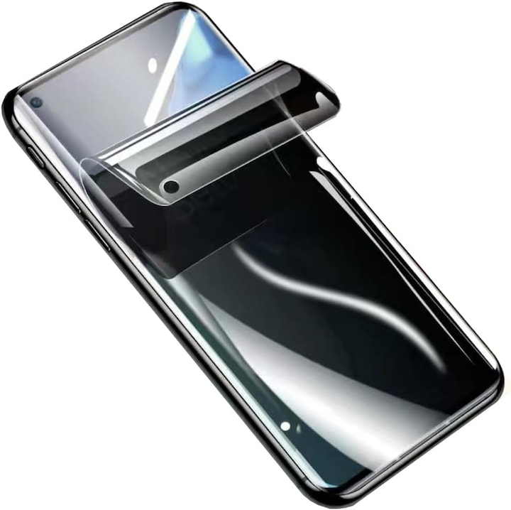 Folie Display Privacy pentru Blackview BV9100, protectie Infinity Enterprise - SIlver cu lipire Completa pentru ecran telefon Fata din Hydrogel, Flexibil, Silicon, Set complet pentru Instalare usoara