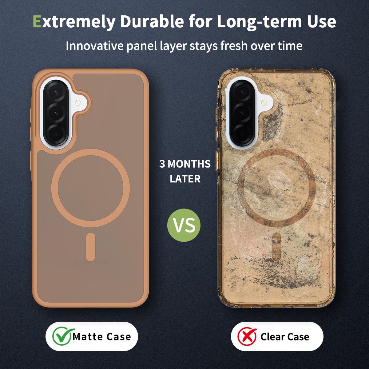 Husa de protectie pentru Samsung Galaxy A37, Omelivon, MagSafe, Incarcare Wireless, Antisoc, Margini Ridicate pentru Protectia Ecranului si a Camerelor, Materiale Premium, Maro
