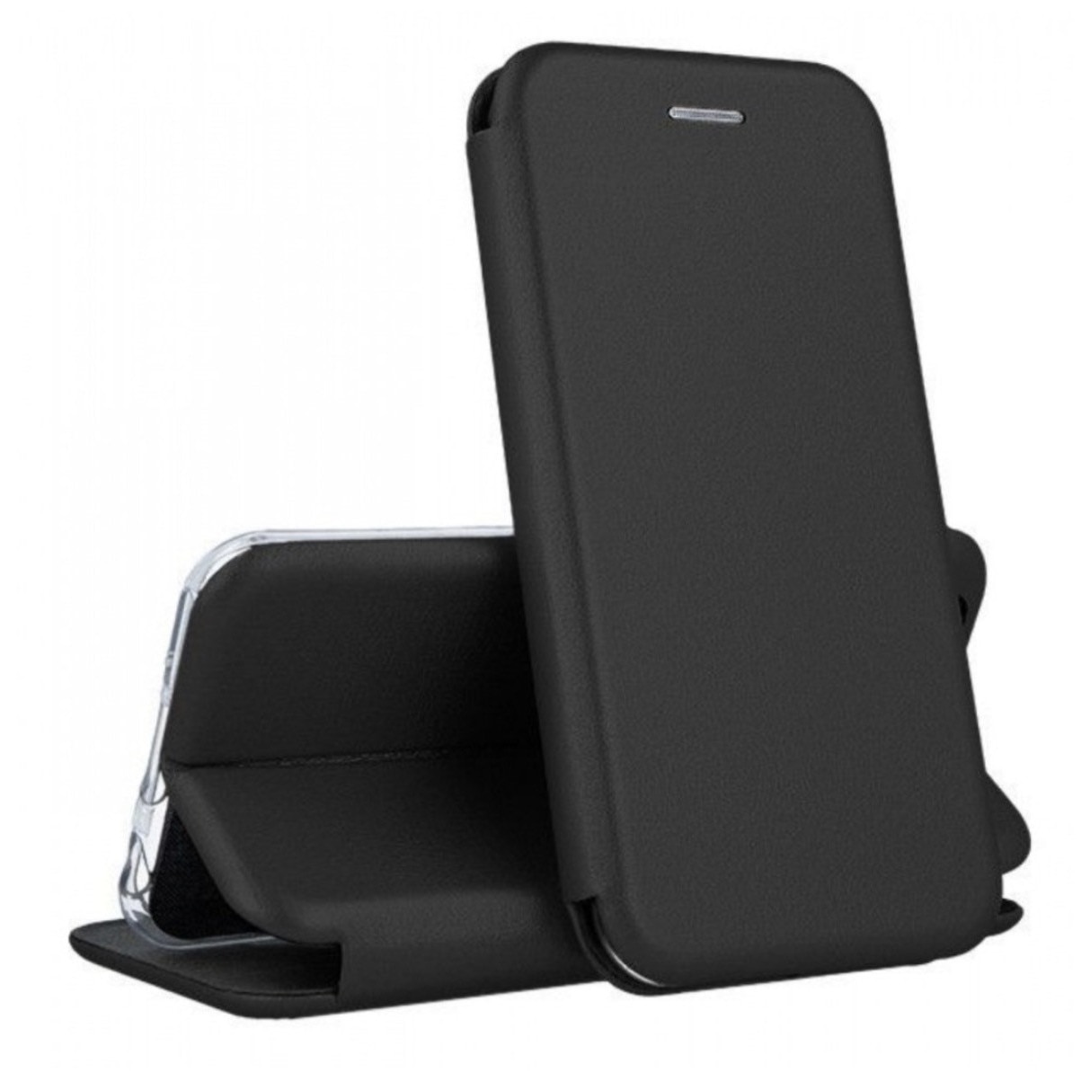 Husa Tip Carte Compatibila Xiaomi Redmi A7 Pro din Piele Ecologica . cu inchidere magnetica si suport de card Negru