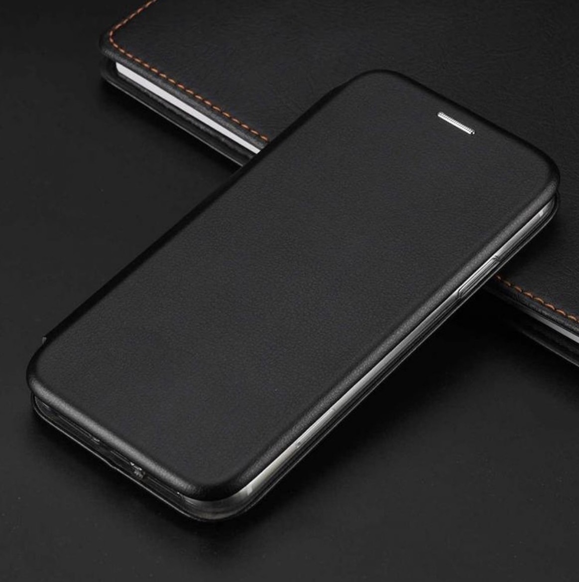 Husa Tip Carte Compatibila Xiaomi Redmi A7 Pro din Piele Ecologica . cu inchidere magnetica si suport de card Negru