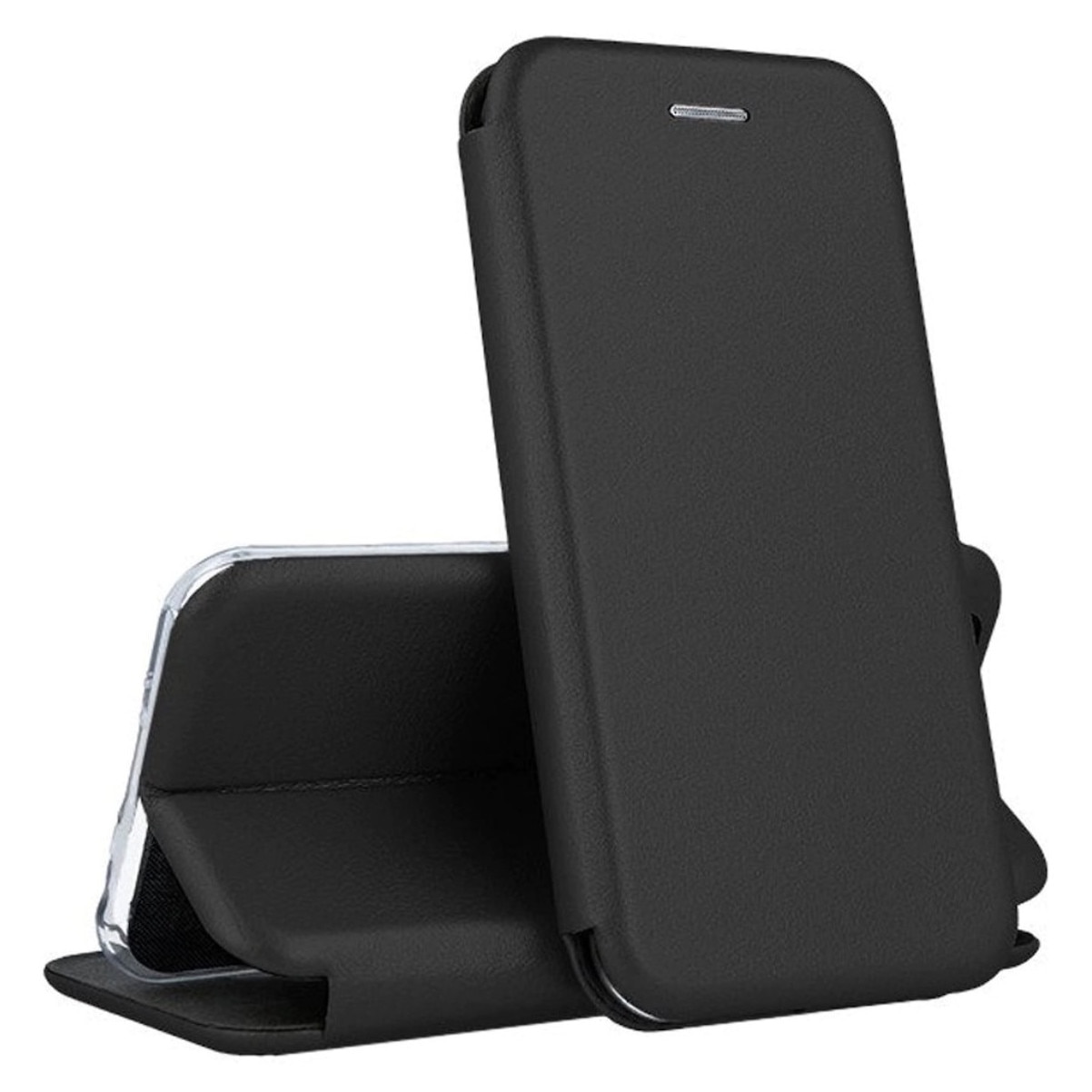 Husa Tip Carte Compatibila Xiaomi Redmi A7 Pro din Piele Ecologica . cu inchidere magnetica si suport de card Negru