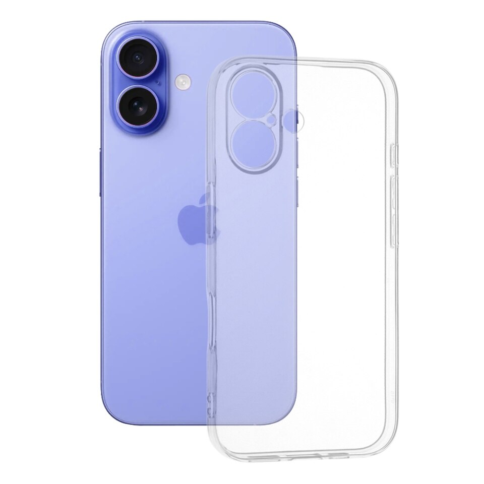 Husa pentru iPhone 16, SKYDDAR INNOVATION, ClearGuard, din silicon transparent, Transparenta, set cu sticker