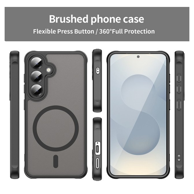 Husa Upzz® Halo Compatibila Cu Samsung Galaxy S25, Protectie Camere si Colturi, Super Rezistenta, Negru