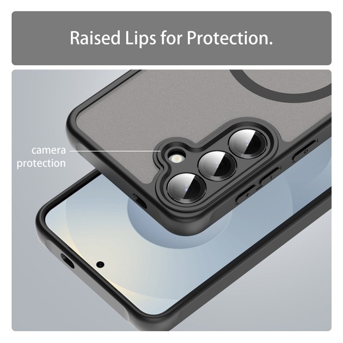 Husa Upzz® Halo Compatibila Cu Samsung Galaxy S25, Protectie Camere si Colturi, Super Rezistenta, Negru