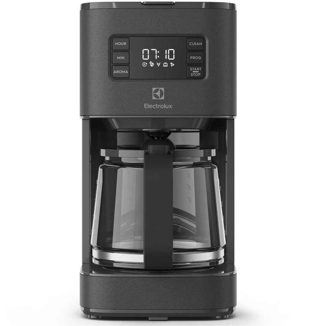 Cafetiera Electrolux Create 5 E5CM1-6AN, 1000 W, 1375 ml, capacitate 10 cesti, afisaj digital, pornire intarziata, selector aroma, antipicurare, functie mentinere la cald, oprire automata, antracit