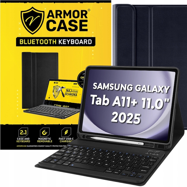 Set etui cu tastatura pentru Samsung Galaxy Tab A11+ 11.0" (2025) SM-X230 SM-X236B, multicolor, dimensiuni personalizate