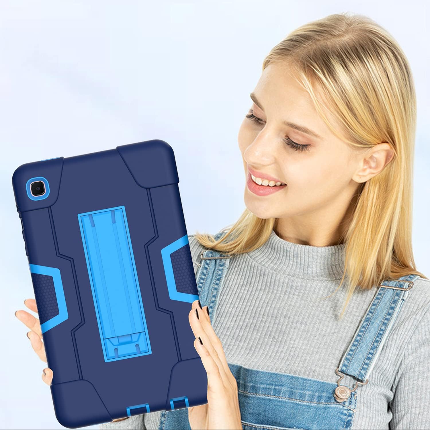 Husa compatibila cu Samsung Galaxy Tab A de 8.0” cu suport, albastru