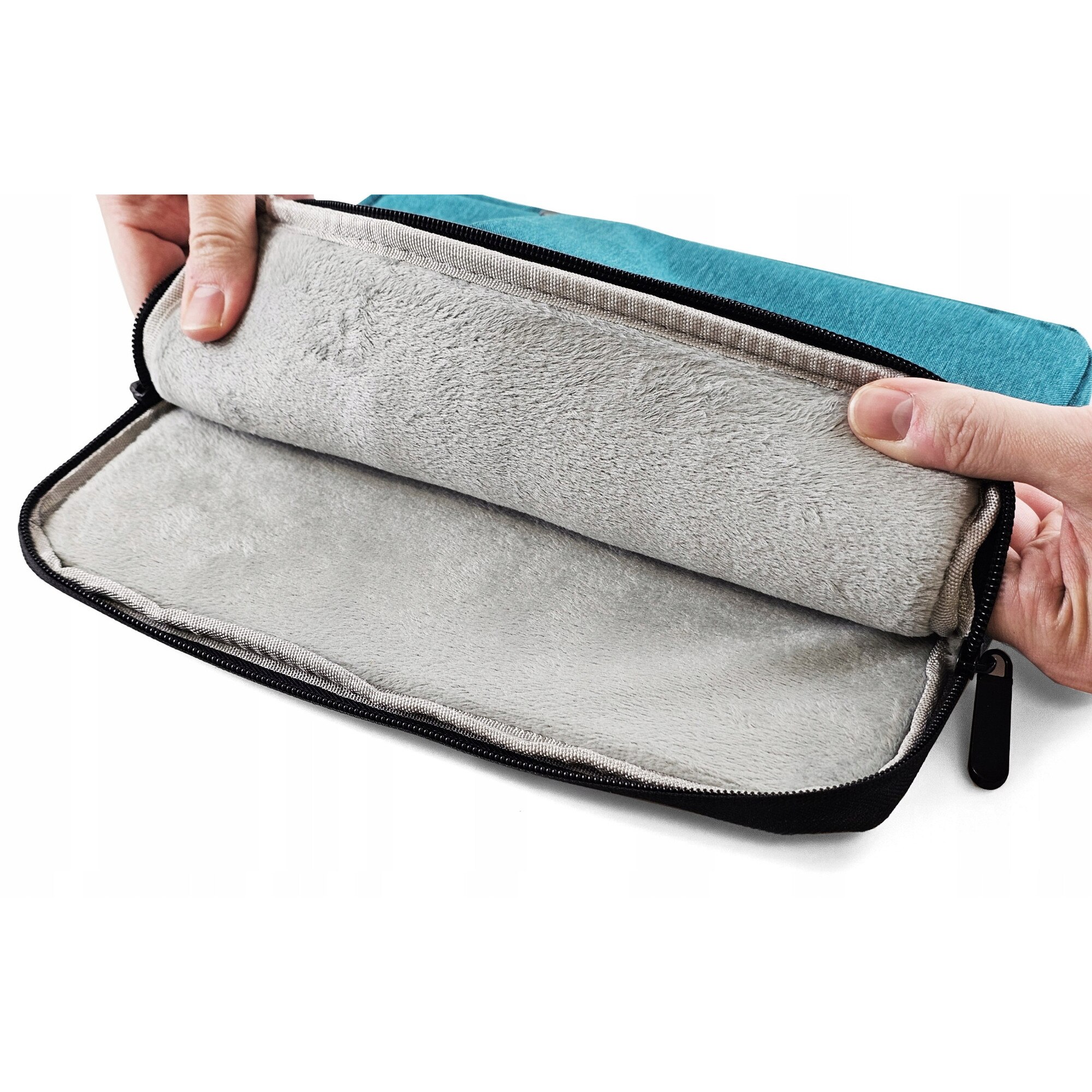 Etui Soft Case pentru Lenovo Tab P12 12.7" TB370FU ZACH0134PL, turcoaz, dimensiuni 35x25x2cm, set cu buzunar pentru accesorii