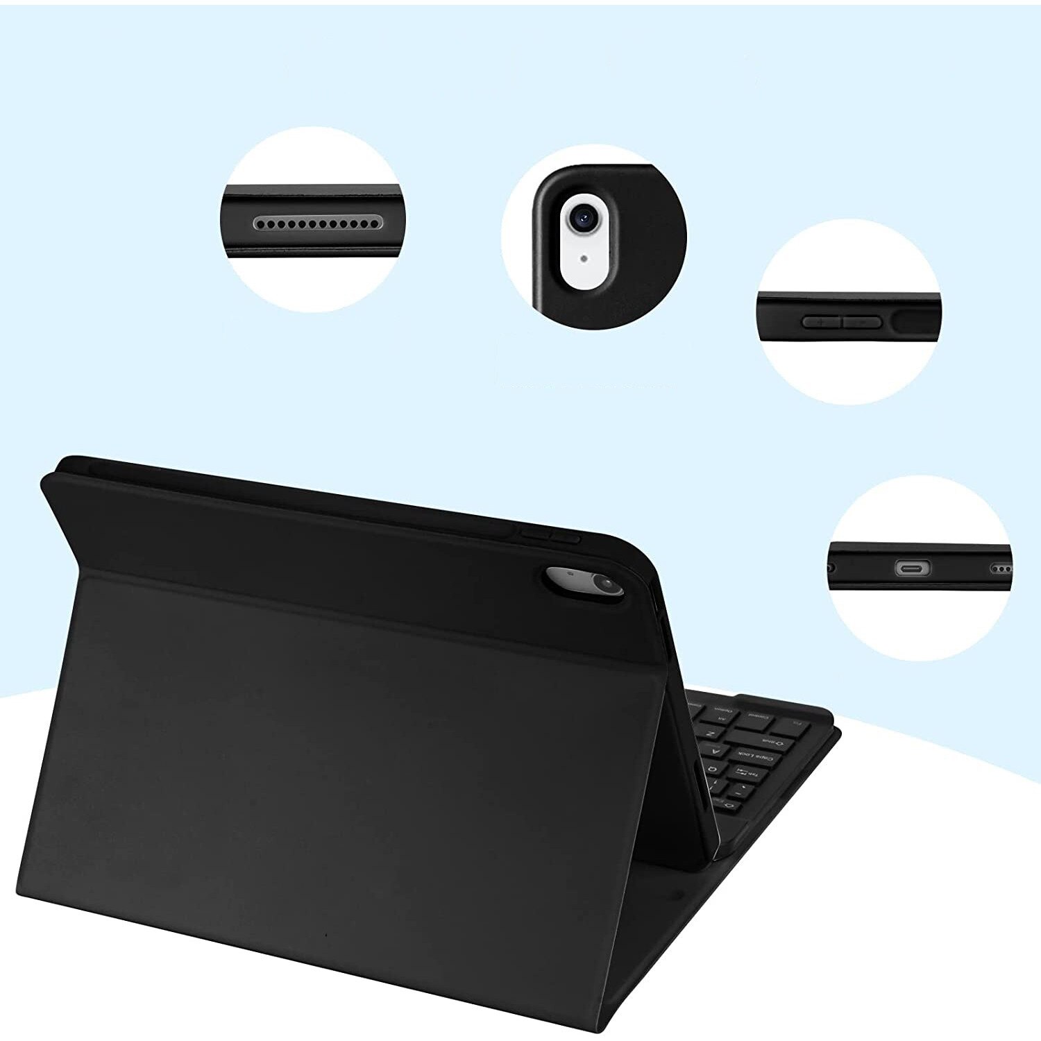 Husa cu tastatura pentru Apple iPad 11.0" Gen 11 2025, neagra