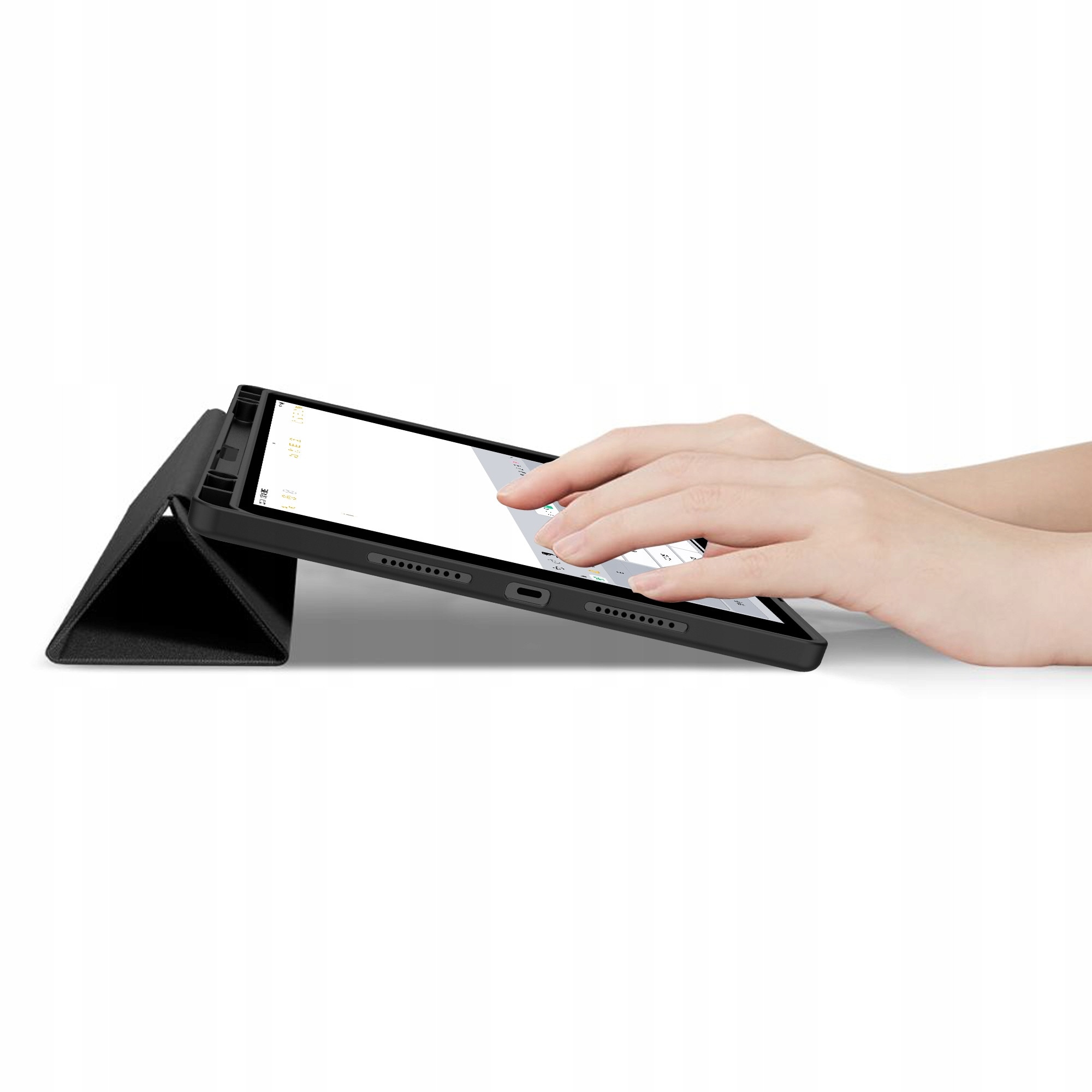 Set Etui Tech-Protect SC Pen si Sticla Harta Tech-Protect Glass Fit+ pentru Lenovo Idea Tab Plus 12.1, Negru, 274.4x176.4mm