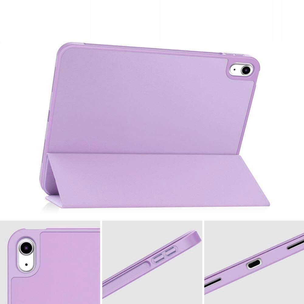 Set Etui SmartCase Tech-Protect pentru iPad 10.9" 2022 / 11" 2025, Violet, cu suport pentru Apple Pen si sticla Hofi Glass Pro+ 9H