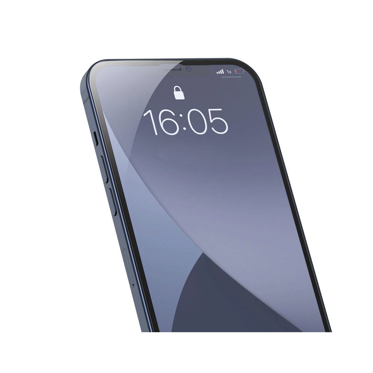 Folie Baseus Curbata Full Screen Anti-Bluelight compatibila cu iPhone 12 Mini, Black, 0.3mm