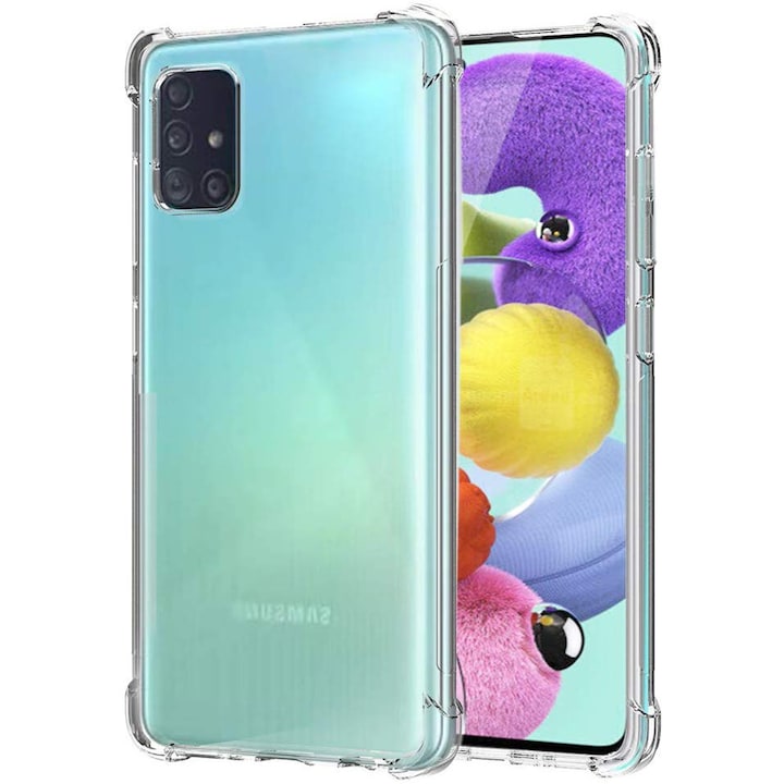 Husa de protectie, Shockproof, Silicon High Tech, Compatibil cu Samsung Galaxy A71, Crystal Clear