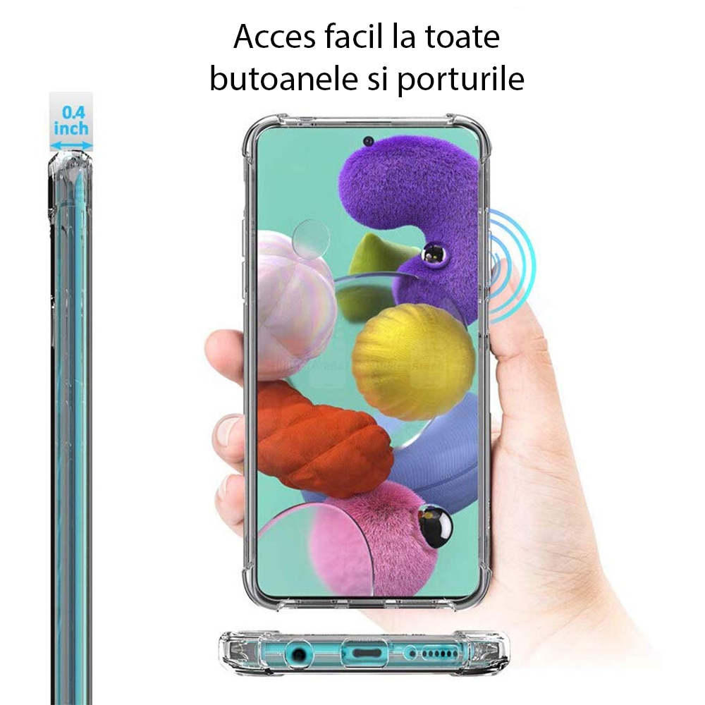Husa de protectie, Shockproof, Silicon High Tech, Compatibil cu Samsung Galaxy A71, Crystal Clear