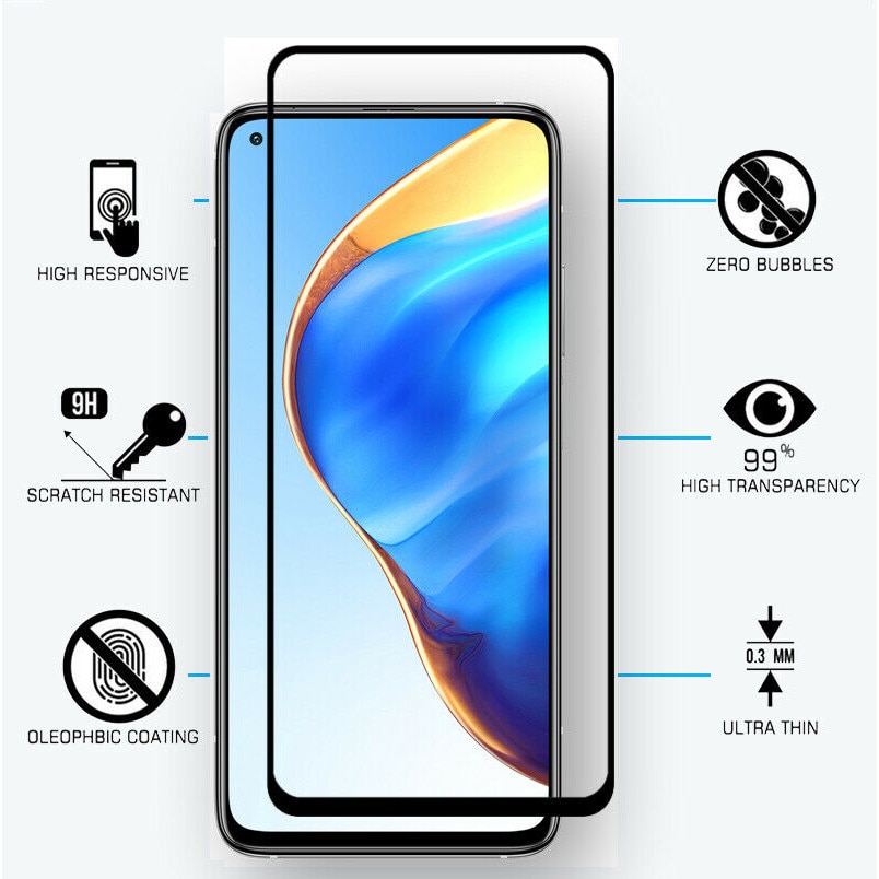 Folie sticla securizata Full Cover Full Glue pentru Xiaomi Mi 10T Pro, Negru