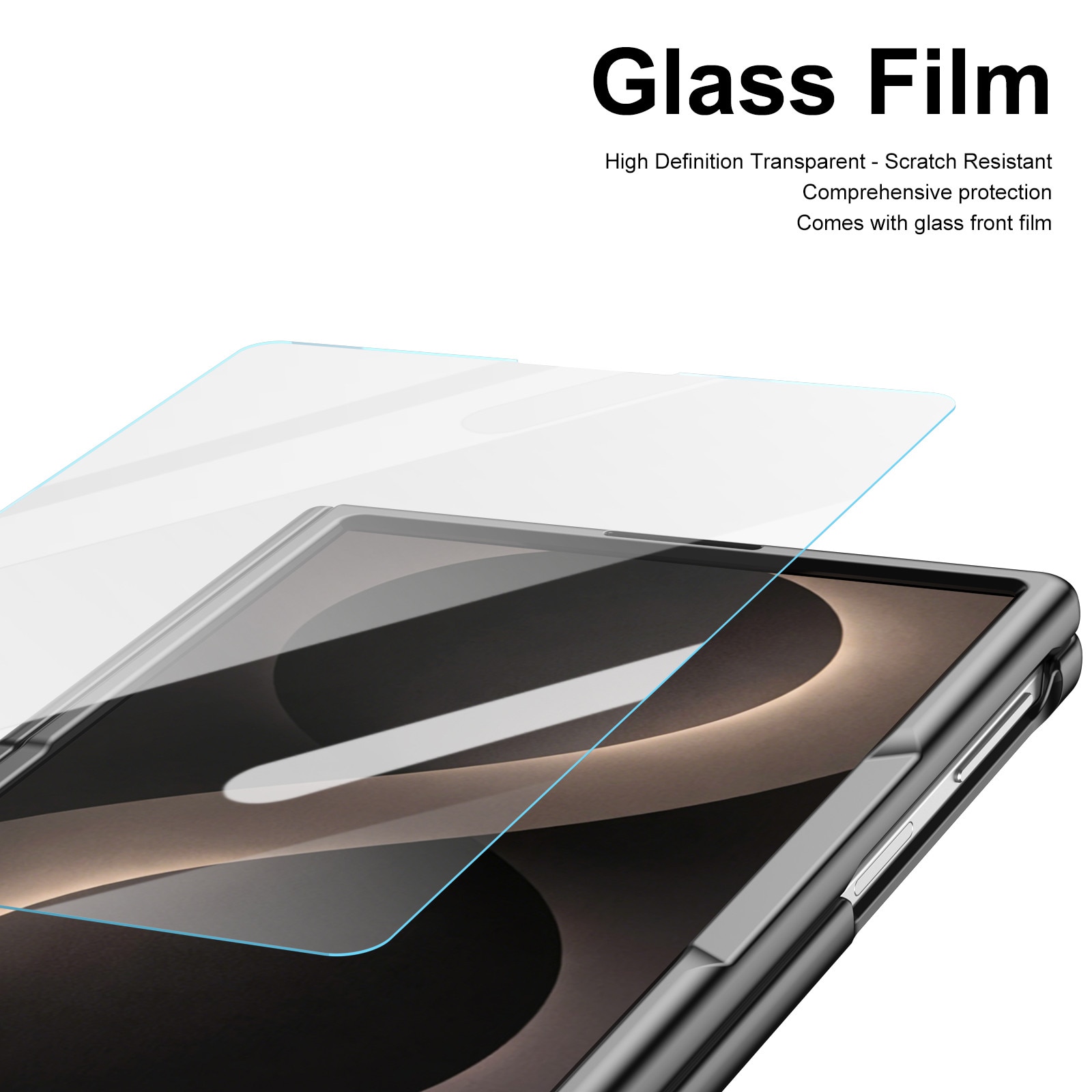 Husa cu Pix si Folie pentru Samsung Galaxy Z Fold8, Leather look, Negru