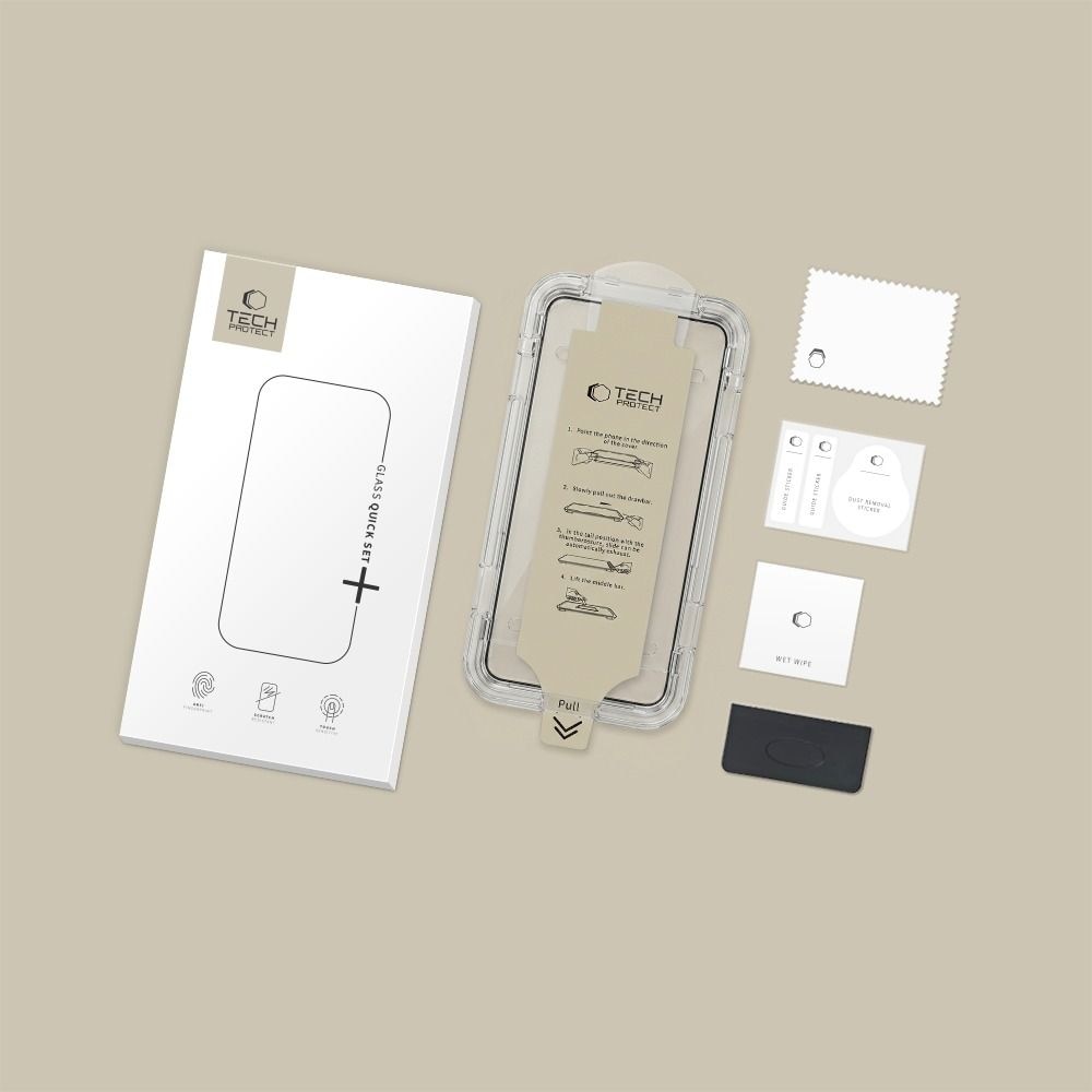 Folie sticla securizata Tech-Protect Quick Set AR Plus, Kit montare inclus, compatibile cu Samsung Galaxy S26 Ultra, Negru